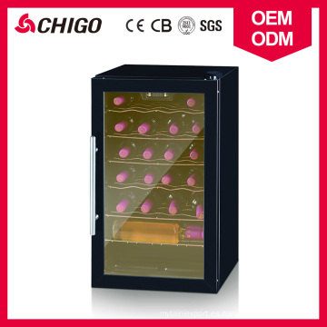 OEM tipo de enfriamiento directo disponible Compresor Single Zone 24 botellas de capacidad refrigerador de vino con manija de la puerta de acero inoxidable